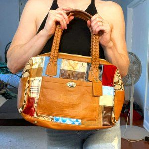 Coach Patchwork Signature Leather Purse / Shoulder Tote